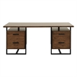 Lexicon Sedley Metal Writing Desk with 2 Cabinets in Walnut and Black