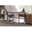 Lexicon Sedley Metal Writing Desk with 1 Cabinet in Walnut and Black