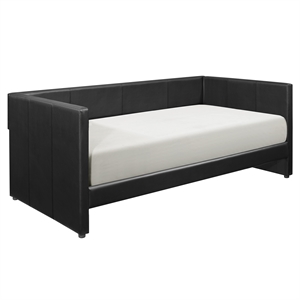 lexicon arin faux leather daybed in black