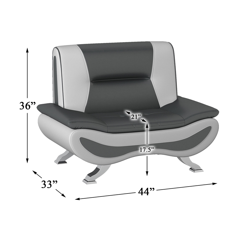 Lexicon Veloce Faux Leather Accent, Black And White Leather Accent Chair