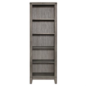 lexicon woodrow industrial 5 shelf bookcase in gray
