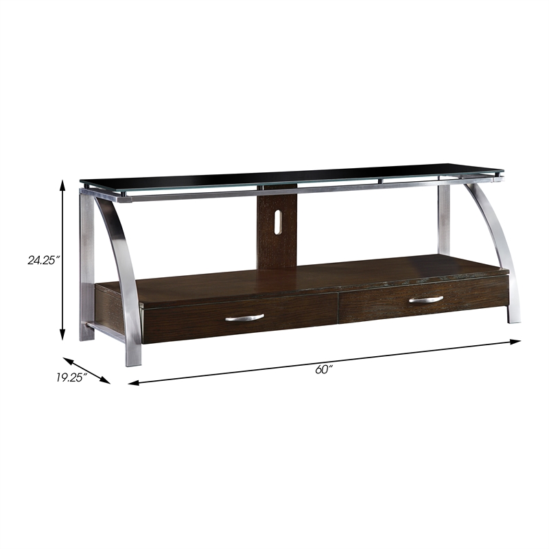 lexicon tioga metal tv stand in espresso