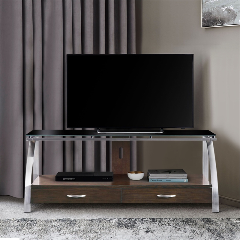 lexicon tioga metal tv stand in espresso