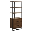 Lexicon Sedley Metal 3 Shelf Bookcase in Walnut and Black