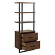 Lexicon Sedley Metal 3 Shelf Bookcase in Walnut and Black