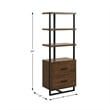 Lexicon Sedley Metal 3 Shelf Bookcase in Walnut and Black
