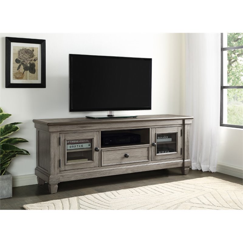 Lexicon Granby Wood TV Stand in Coffee and Antique Gray ...