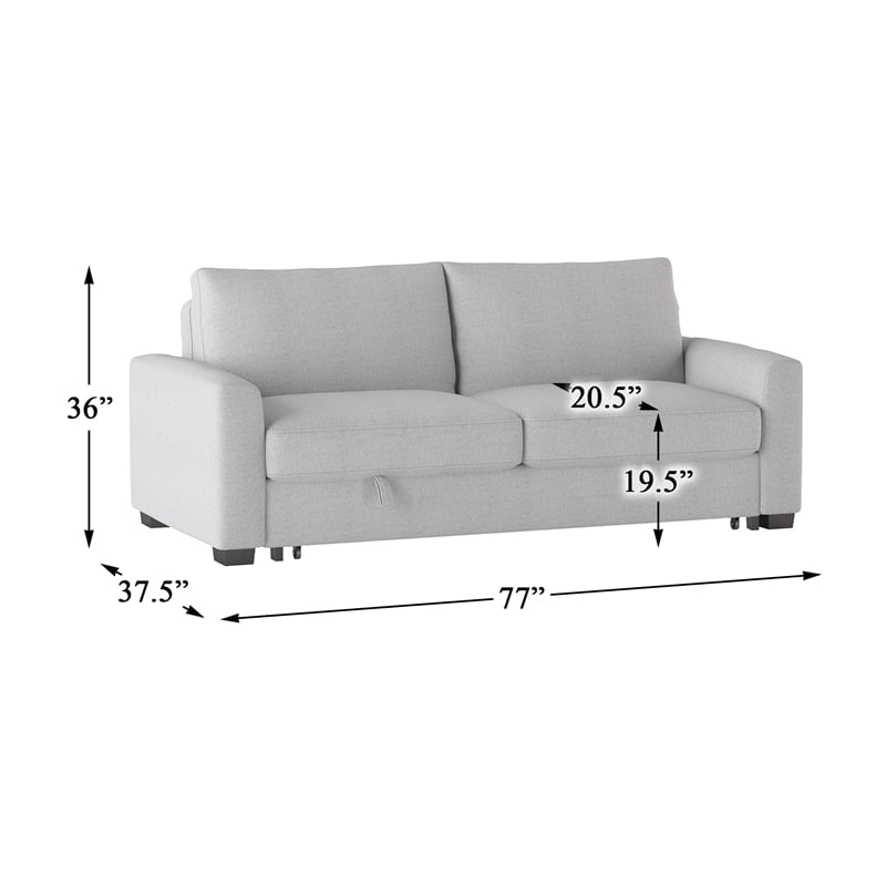 Lexicon Price Upholstered Convertible Studio Sofa in Gray