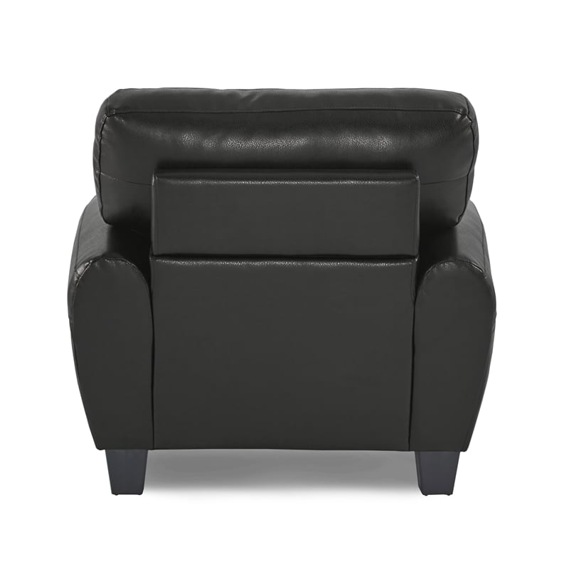 Lexicon Rubin Bonded Leather Accent Chair in Black