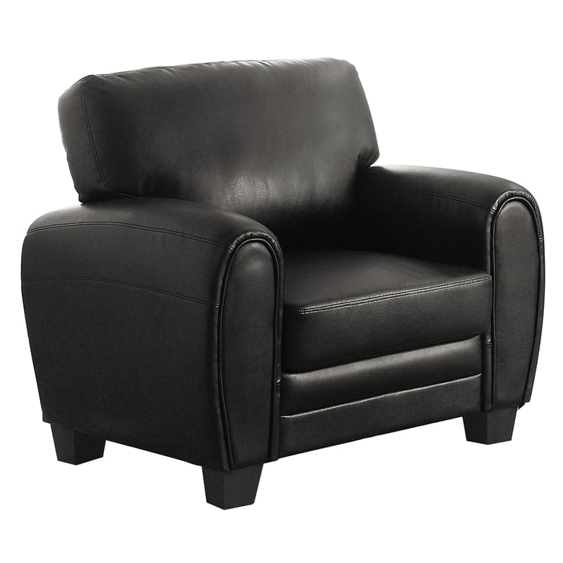 Lexicon Rubin Bonded Leather Accent Chair in Black