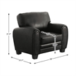 Lexicon Rubin Bonded Leather Accent Chair in Black