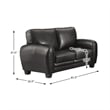 Lexicon Rubin Bonded Leather Loveseat in Black