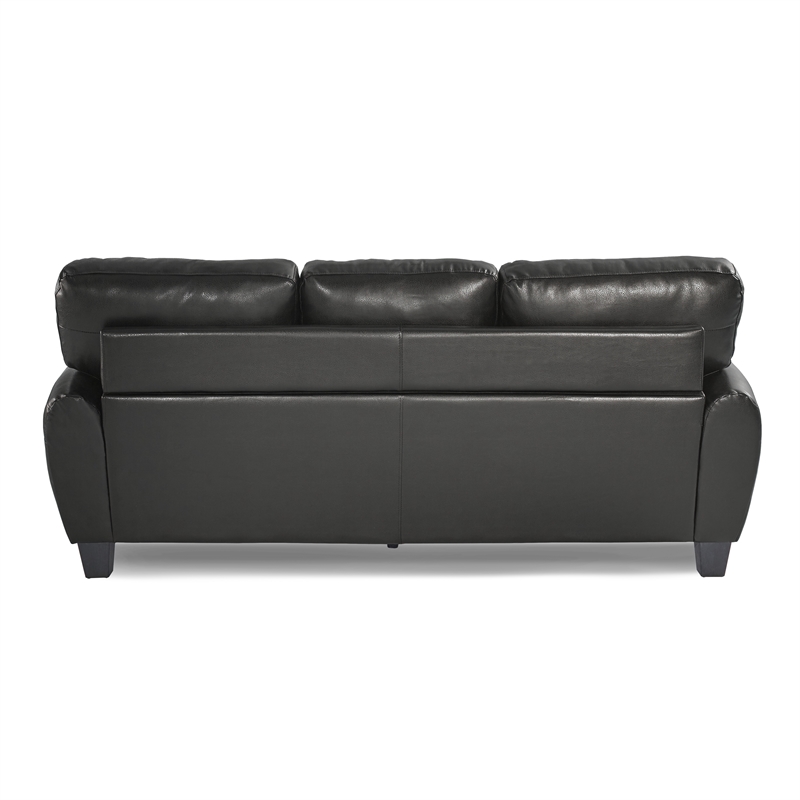 Lexicon Rubin Bonded Leather Sofa in Black
