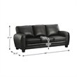 Lexicon Rubin Bonded Leather Sofa in Black