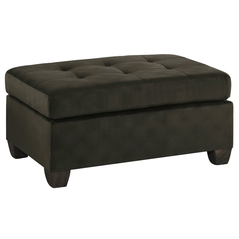 Lexicon Emilio Velvet Upholstered Ottoman in Chocolate