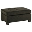 Lexicon Emilio Velvet Upholstered Ottoman in Chocolate