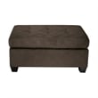 Lexicon Emilio Velvet Upholstered Ottoman in Chocolate