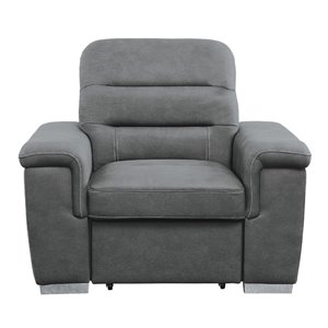 lexicon alfio microfiber accent chair with pull out ottoman