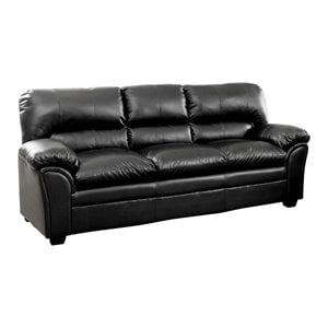lexicon talon faux leather sofa in black