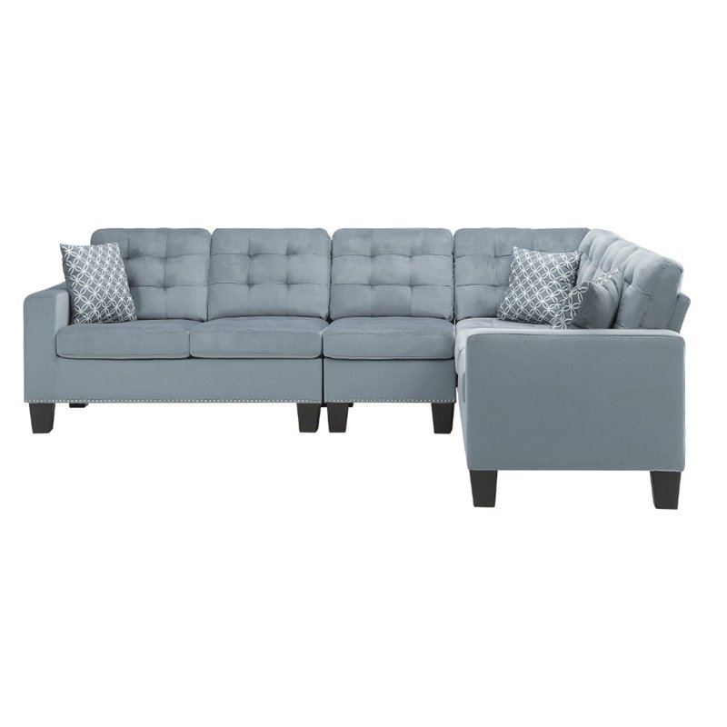 Lexicon Lantana Microfiber Reversible Sectional in Gray
