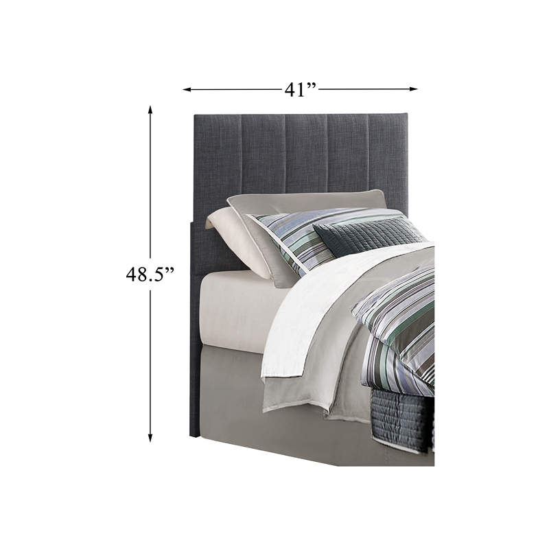 Lexicon Potrero Twin Upholstered Panel Headboard in Gray