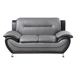 lexicon matteo modern contemporary faux leather loveseat