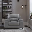 Lexicon Mischa Leather Match Accent Chair in Dark Gray