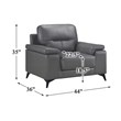 Lexicon Mischa Leather Match Accent Chair in Dark Gray