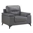 Lexicon Mischa Leather Match Accent Chair in Dark Gray