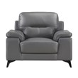 Lexicon Mischa Leather Match Accent Chair in Dark Gray