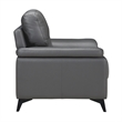 Lexicon Mischa Leather Match Loveseat in Dark Gray