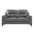 Lexicon Mischa Leather Match Loveseat in Dark Gray