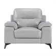 Lexicon Mischa Leather Match Accent Chair in Silver Gray