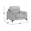 Lexicon Mischa Leather Match Accent Chair in Silver Gray