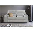 Lexicon Mischa Leather Match Loveseat in Silver Gray