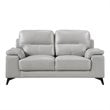 Lexicon Mischa Leather Match Loveseat in Silver Gray