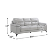 Lexicon Mischa Leather Match Sofa in Silver Gray