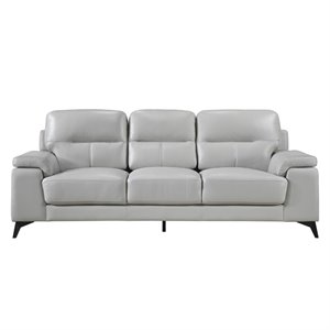 Lexicon Mischa Leather Match Sofa in Silver Gray