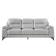 Lexicon Mischa Leather Match Sofa in Silver Gray