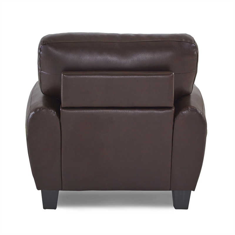 Lexicon Rubin Bonded Leather Accent Chair in Dark Brown