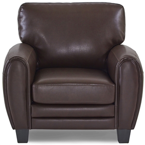 Lexicon Rubin Bonded Leather Accent Chair in Dark Brown