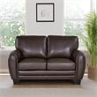 Lexicon Rubin Bonded Leather Loveseat in Dark Brown