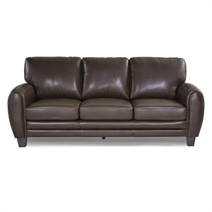 Lexicon Rubin Faux Leather Uholstery Sofa in Dark Brown Color