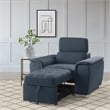 Lexicon Ferriday Microfiber Accent Chair with Pull Out Ottoman in Blue