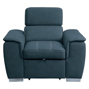 lexicon ferriday microfiber accent chair with pull out ottoman