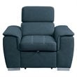 Lexicon Ferriday Microfiber Accent Chair with Pull Out Ottoman in Blue