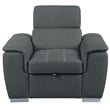 Lexicon Ferriday Microfiber Accent Chair with Pull Out Ottoman in Gray