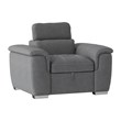 Lexicon Ferriday Microfiber Accent Chair with Pull Out Ottoman in Gray