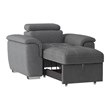 Lexicon Ferriday Microfiber Accent Chair with Pull Out Ottoman in Gray