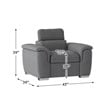 Lexicon Ferriday Microfiber Accent Chair with Pull Out Ottoman in Gray